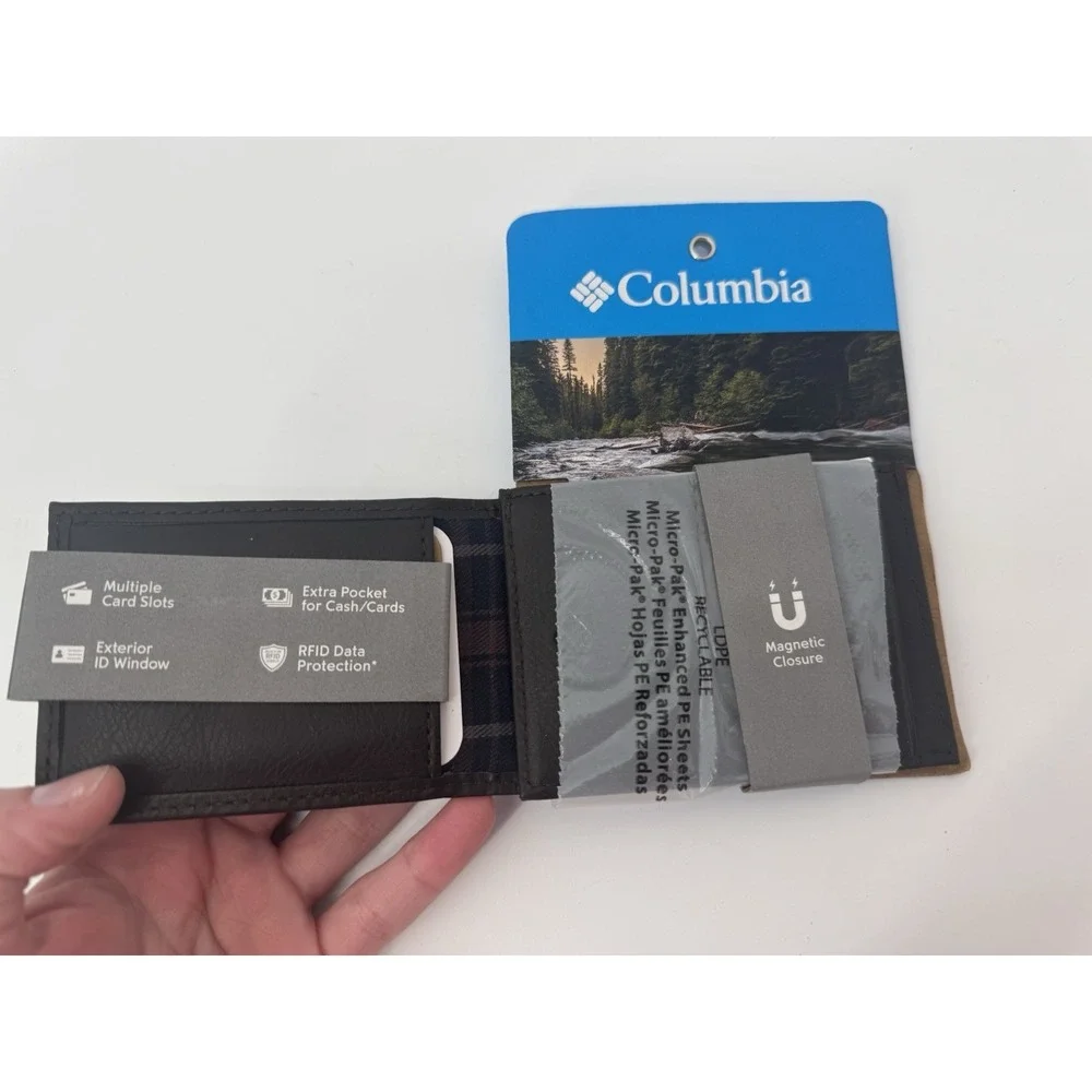 Columbia Light Capacity RIFD Security Magnetic Closure Wallet Card Holder Men's